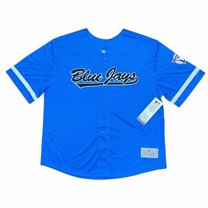 MLB Toronto Blue Jays Baseball Jersey Blue Mesh Button Front XL New With Tags